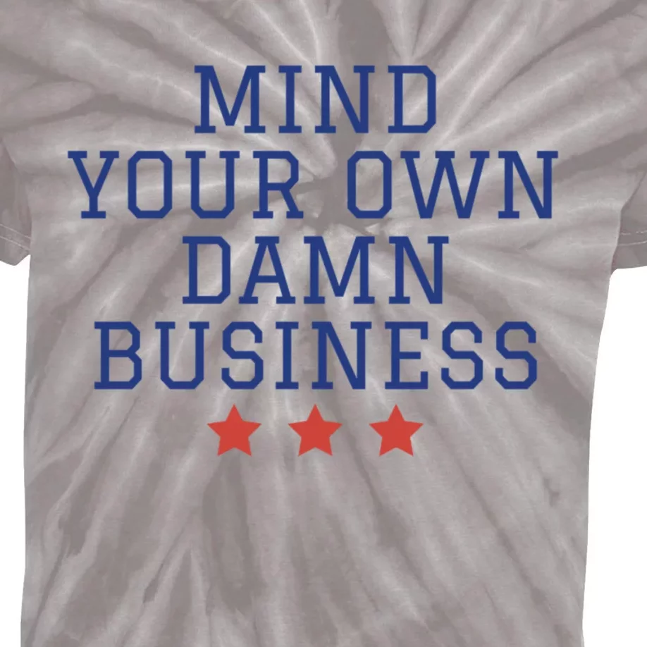 Harris Walz 2024 Mind Your Own Damn Business Kids Tie-Dye T-Shirt