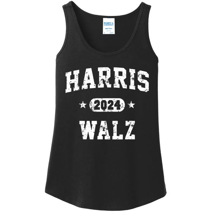 Harris Walz 2024 Vintage Team Ladies Essential Tank