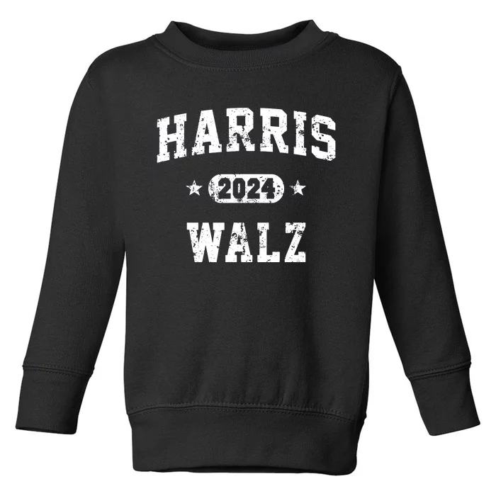 Harris Walz 2024 Vintage Team Toddler Sweatshirt