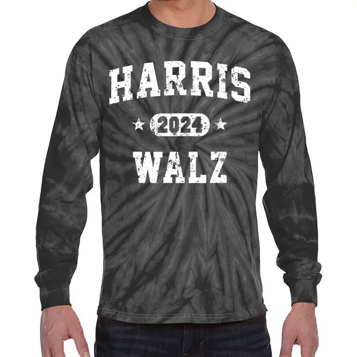 Harris Walz 2024 Vintage Team Tie-Dye Long Sleeve Shirt