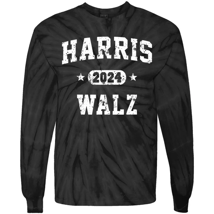 Harris Walz 2024 Vintage Team Tie-Dye Long Sleeve Shirt