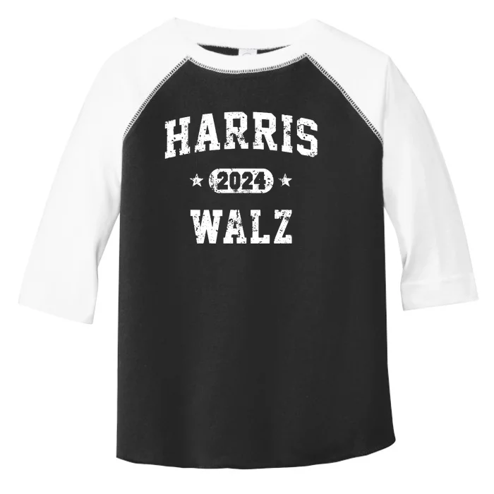 Harris Walz 2024 Vintage Team Toddler Fine Jersey T-Shirt