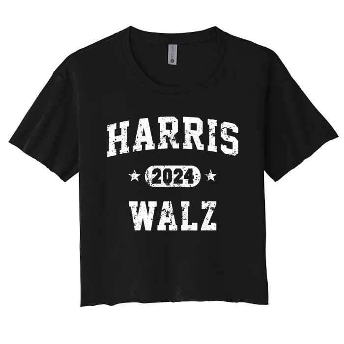 Harris Walz 2024 Vintage Team Women's Crop Top Tee