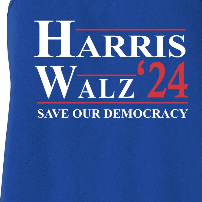 Harris Waltz 2024 WeRe Not Going Back 2 Side Back And Front Gift Women's Racerback Tank