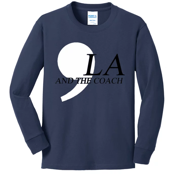 Harris Walz 2024 Comma La And The Coach Kids Long Sleeve Shirt