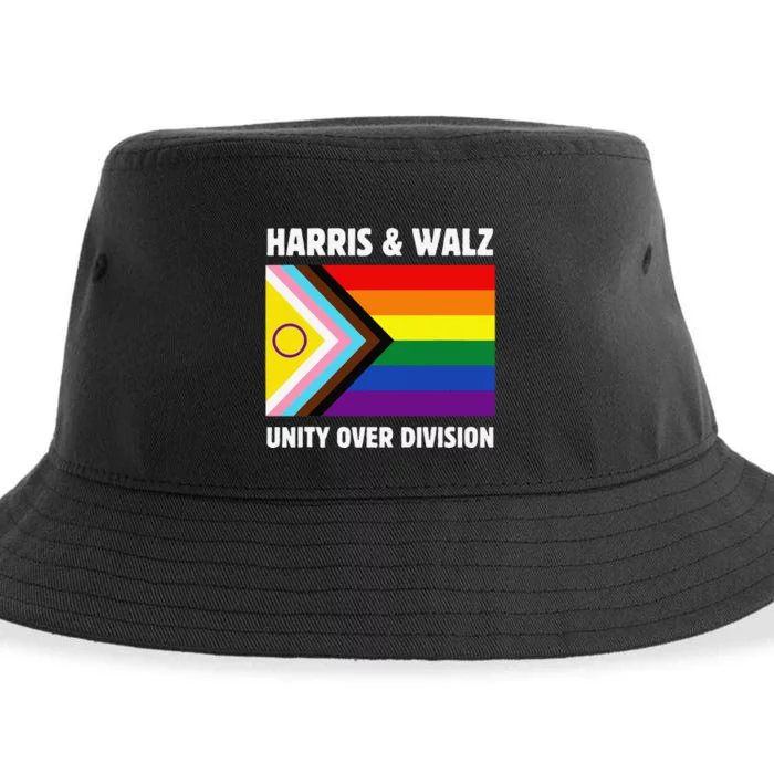 Harris Waltz 2024 Unity Over Division Gay Rights Sustainable Bucket Hat