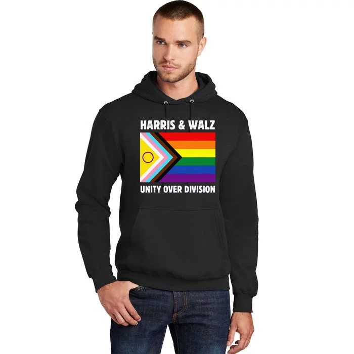 Harris Waltz 2024 Unity Over Division Gay Rights Tall Hoodie