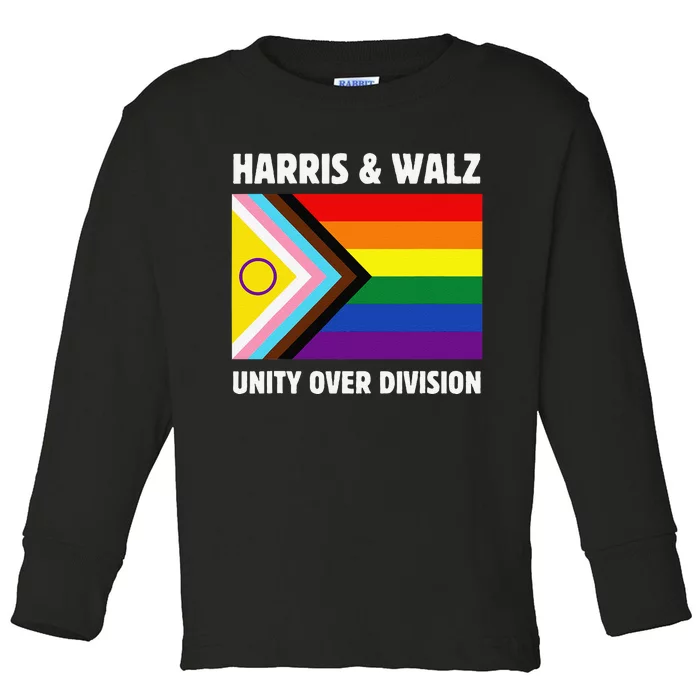 Harris Waltz 2024 Unity Over Division Gay Rights Toddler Long Sleeve Shirt