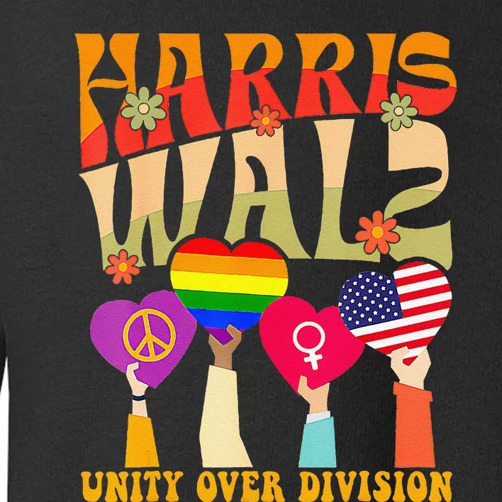 Harris Waltz 2024 Unity Over Division Harris Waltz 2024 Over Toddler Sweatshirt