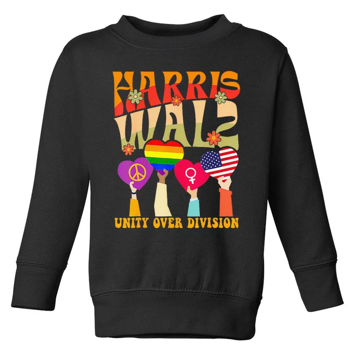 Harris Waltz 2024 Unity Over Division Harris Waltz 2024 Over Toddler Sweatshirt