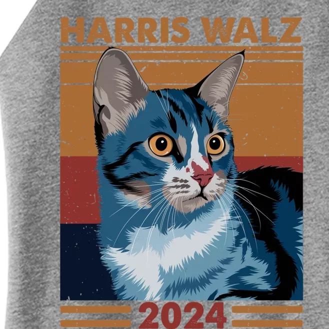 Harris Walz 2024 Funny Cat Election Kamala Harris Gift Women’s Perfect Tri Rocker Tank