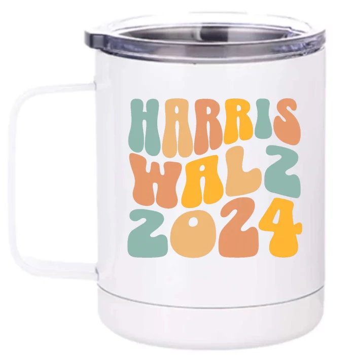 Harris Walz 2024 For President Kamala Harris Democrat Front & Back 12oz Stainless Steel Tumbler Cup