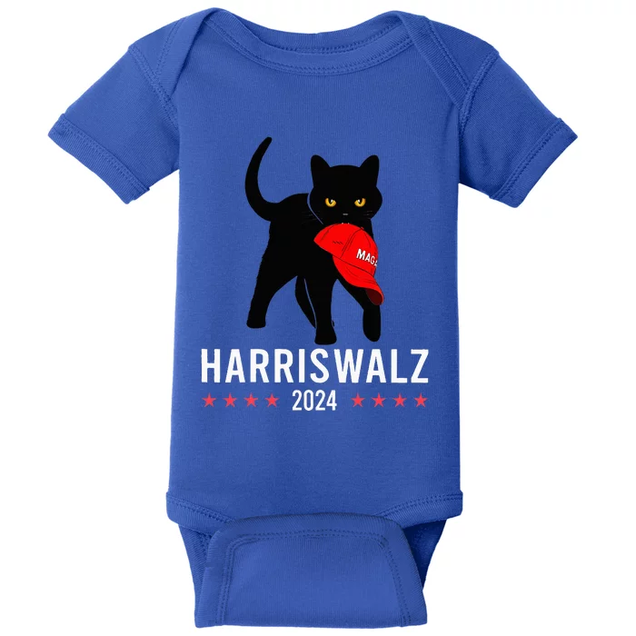 Harris Walz 2024 Cat Lady For Kamala Harris Against Trump Baby Bodysuit