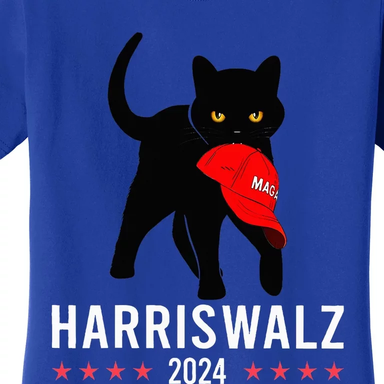 Harris Walz 2024 Cat Lady For Kamala Harris Against Trump Women's T-Shirt