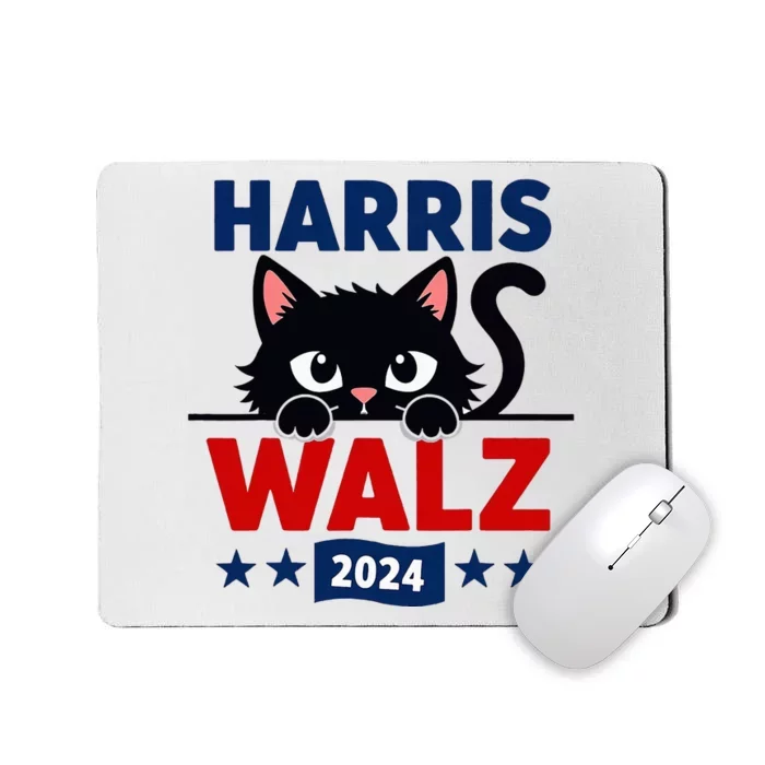 Harris Waltz 2024 Election Kamala Harris Cat Tim Waltz Mousepad