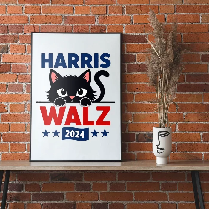 Harris Waltz 2024 Election Kamala Harris Cat Tim Waltz Poster