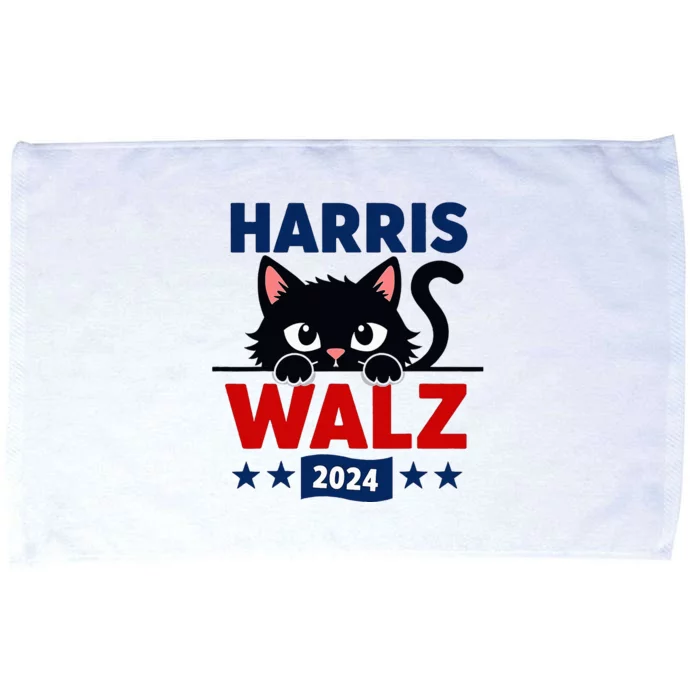 Harris Waltz 2024 Election Kamala Harris Cat Tim Waltz Microfiber Hand Towel