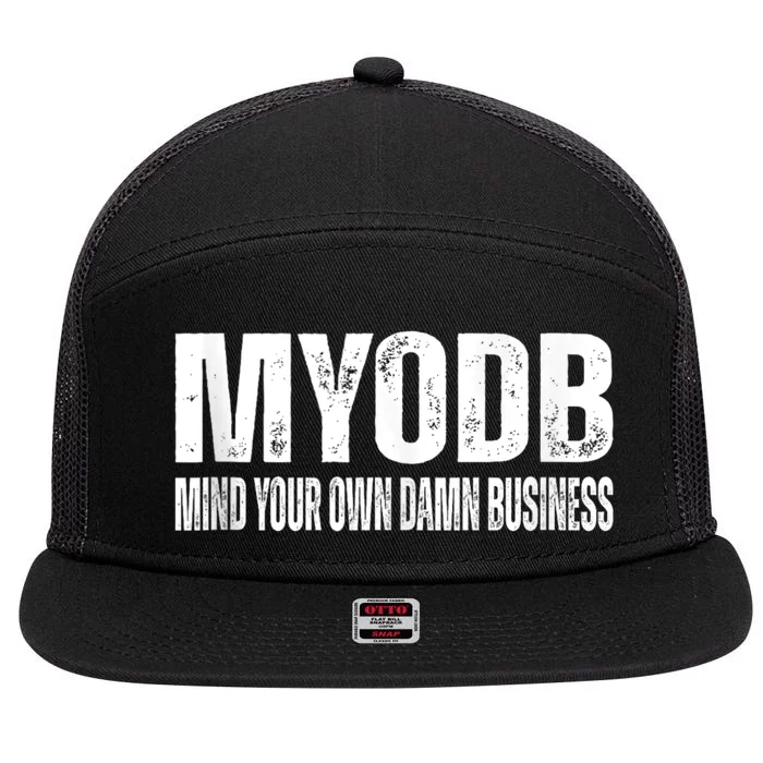 Harris Walz 2024 Mind Your Own Damn Business 7 Panel Mesh Trucker Snapback Hat