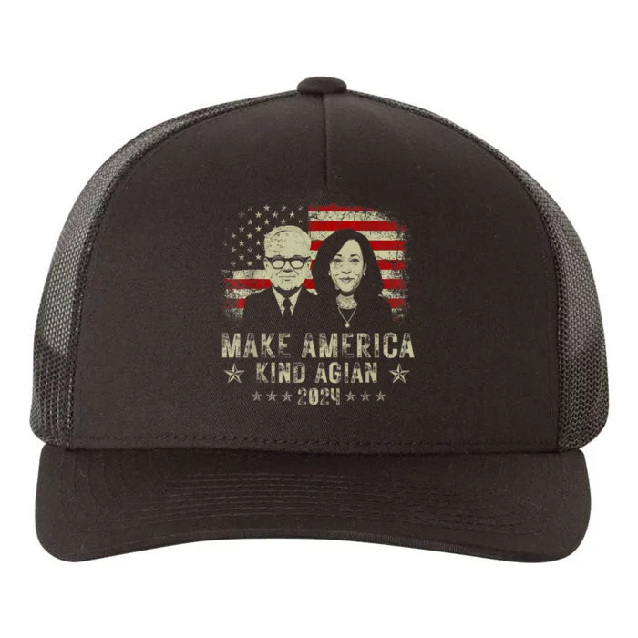 Harris Walz 2024 Make America Kind Again Harris Waltz Quote Yupoong Adult 5-Panel Trucker Hat