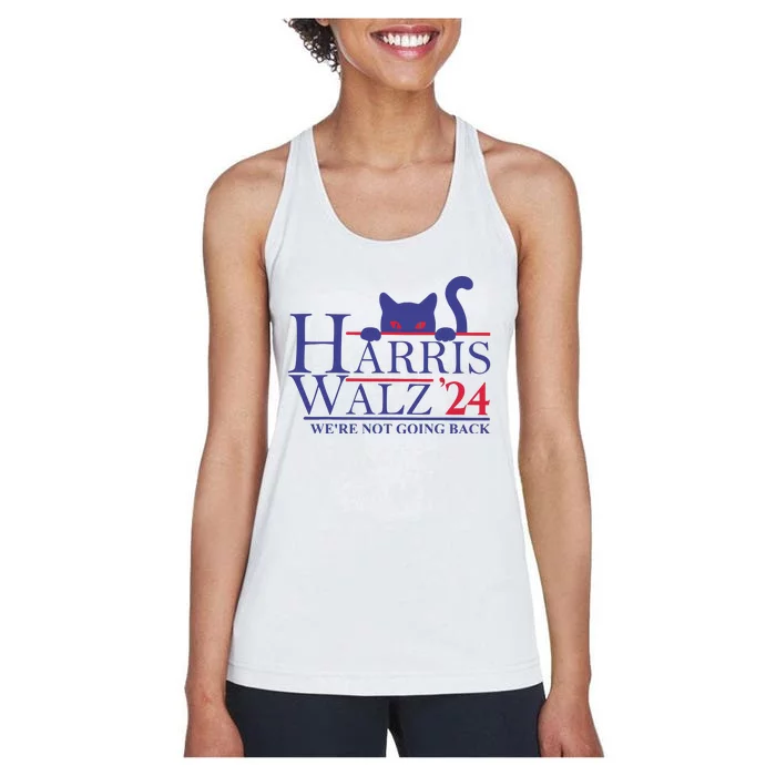 Harris Waltz 2024 Were Not Going Back Funny Cat Lady Women's Racerback Tank