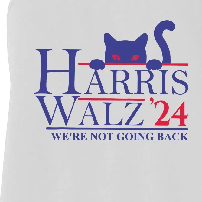 Harris Waltz 2024 Were Not Going Back Funny Cat Lady Women's Racerback Tank