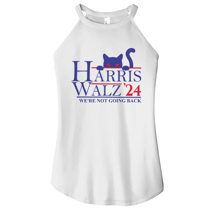 Harris Waltz 2024 Were Not Going Back Funny Cat Lady Women’s Perfect Tri Rocker Tank