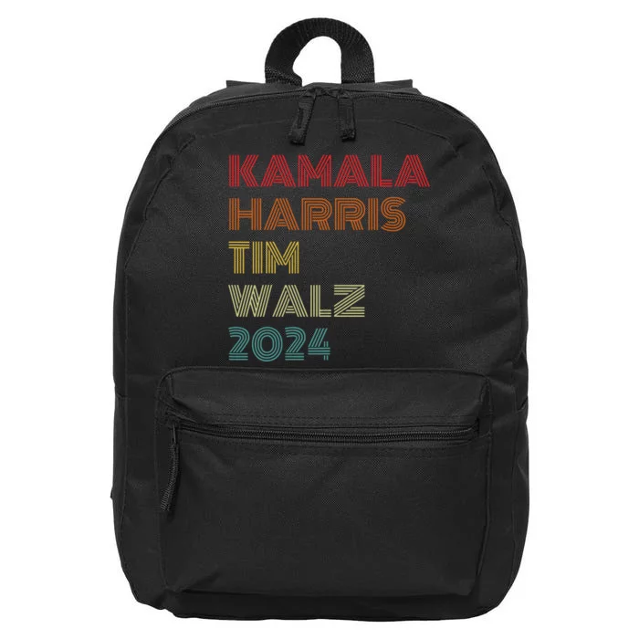 Harris Walz 2024 Kamala Harris Tim Walz Waltz Vintage Style 16 in Basic Backpack