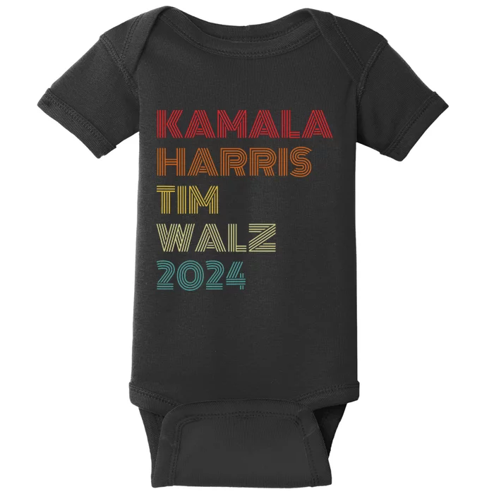 Harris Walz 2024 Kamala Harris Tim Walz Waltz Vintage Style Baby Bodysuit