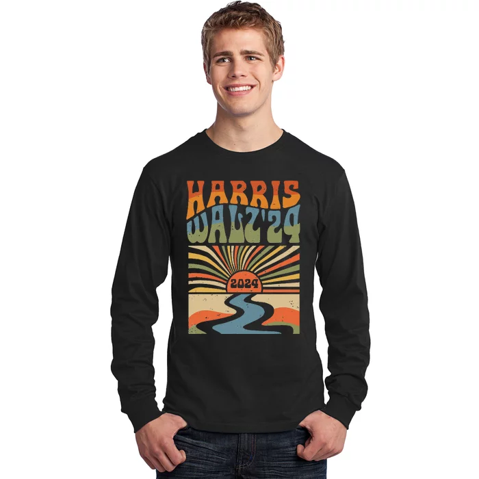 Harris Waltz 2024 Election Kamala Harris Usa Flag High Heels Long Sleeve Shirt