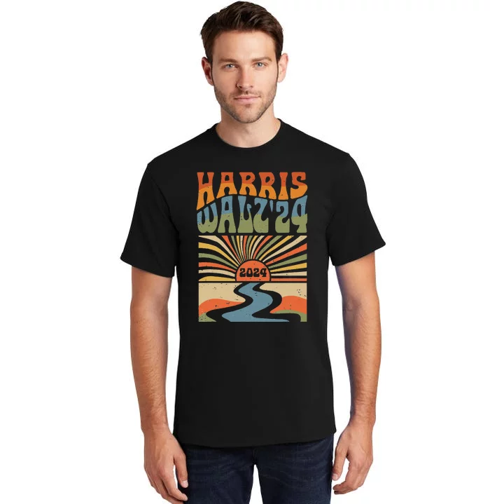 Harris Waltz 2024 Election Kamala Harris Usa Flag High Heels Tall T-Shirt