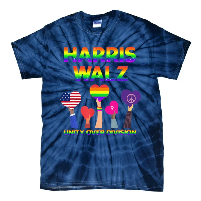 Harris Waltz 2024 Unity Over Division Kamala Harris Tim Walz Tie-Dye T-Shirt