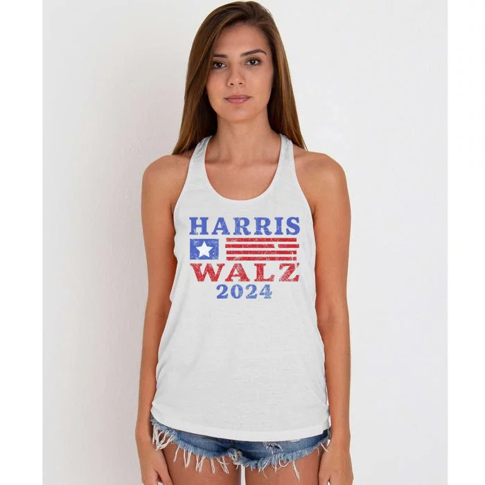 Harris Waltz 2024 Election Kamala Harris Tim Waltz 2024 Pro Kamala Harris Women's Knotted Racerback Tank