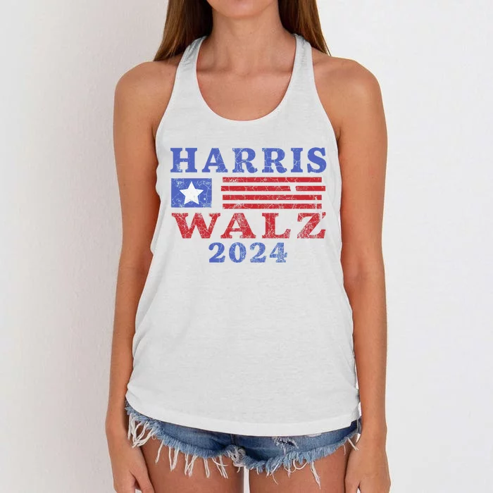 Harris Waltz 2024 Election Kamala Harris Tim Waltz 2024 Pro Kamala Harris Women's Knotted Racerback Tank