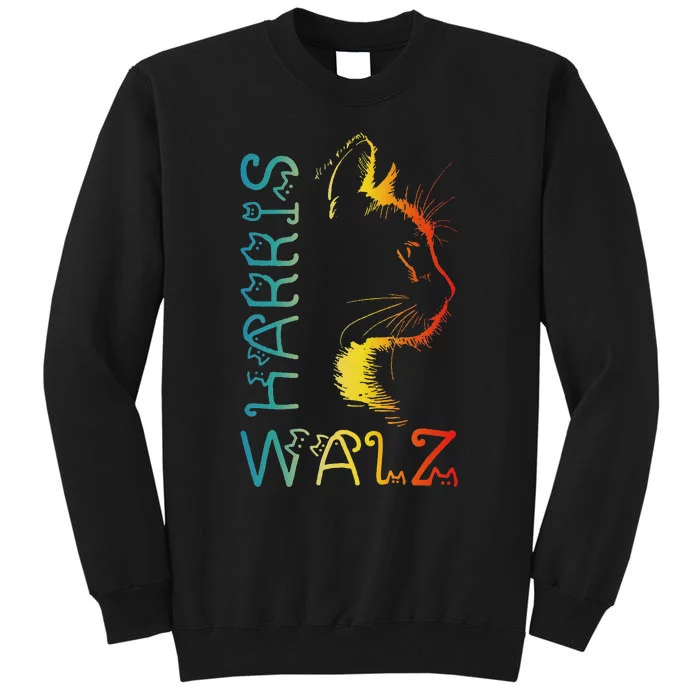 Harris Waltz 2024 Kamala Walz Cat Lettering Positive Funny Sweatshirt