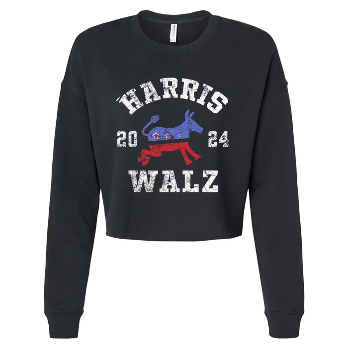 Harris Waltz 2024 Election Kamala Harris Tim Waltz Cropped Pullover Crew