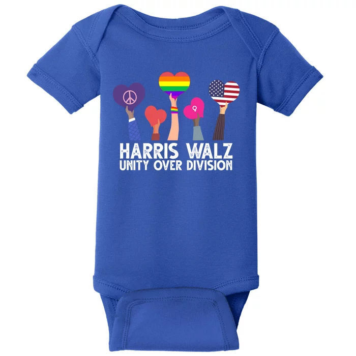 Harris Waltz 2024 Unity Over Division Lgbtq Equality Baby Bodysuit