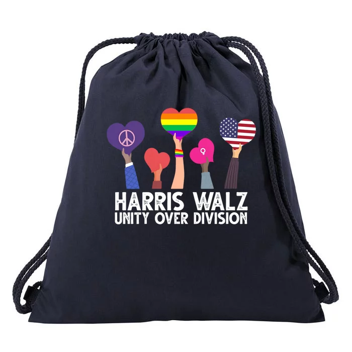 Harris Waltz 2024 Unity Over Division Lgbtq Equality Drawstring Bag