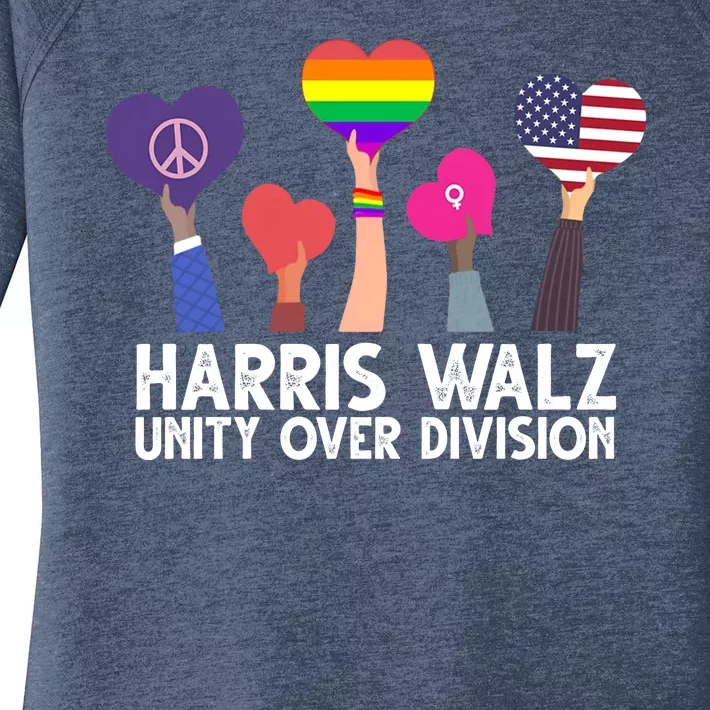 Harris Waltz 2024 Unity Over Division Lgbtq Equality Women's Perfect Tri Tunic Long Sleeve Shirt