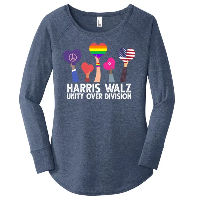 Harris Waltz 2024 Unity Over Division Lgbtq Equality Women's Perfect Tri Tunic Long Sleeve Shirt