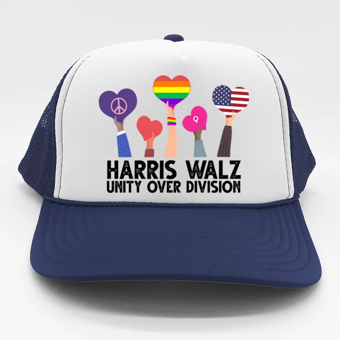 Harris Waltz 2024 Unity Over Division Lgbtq Equality Trucker Hat