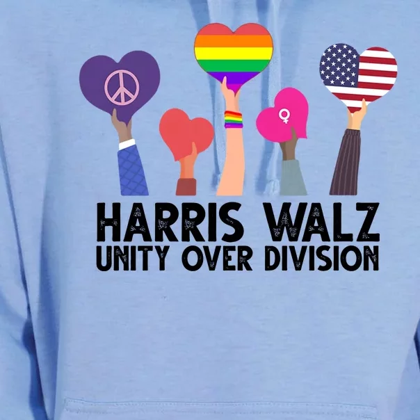 Harris Waltz 2024 Unity Over Division Lgbtq Equality Unisex Surf Hoodie