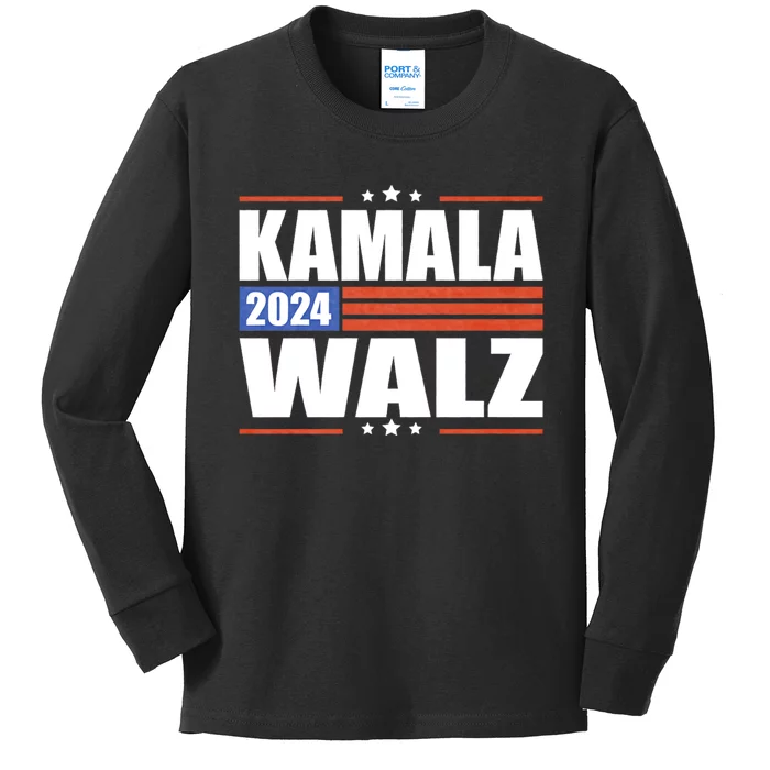 Harris Waltz 2024  Kamala Harris Tim Waltz 2024 Kids Long Sleeve Shirt