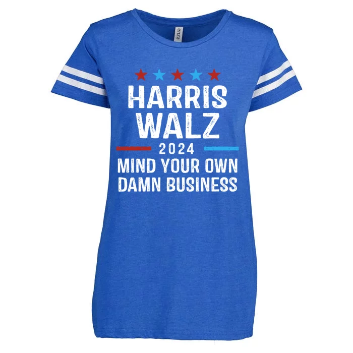 Harris Walz 2024 Mind Your Own Damn Business Enza Ladies Jersey Football T-Shirt