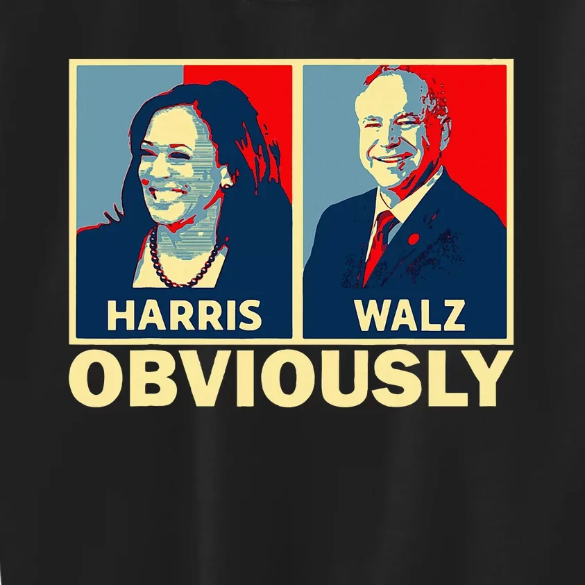 Harris Waltz 2024 Obviously Tim Walz Kamala Harris 2024 Kids Sweatshirt