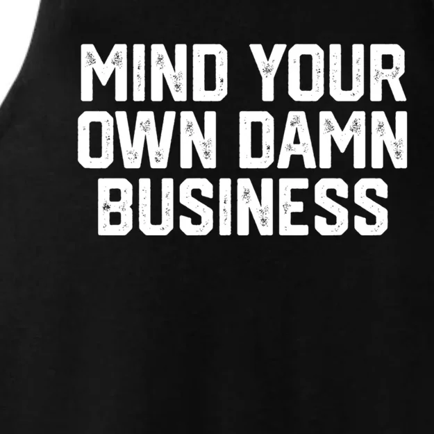 Harris Walz 2024 Mind Your Own Damn Business Ladies Tri-Blend Wicking Tank