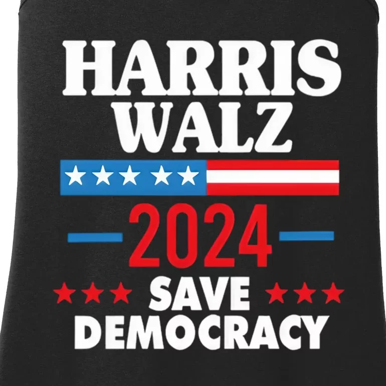 Harris Walz 2024 Save Democracy Ladies Essential Tank