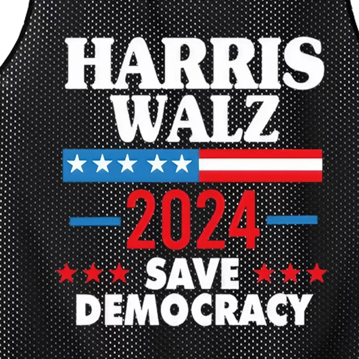 Harris Walz 2024 Save Democracy Mesh Reversible Basketball Jersey Tank