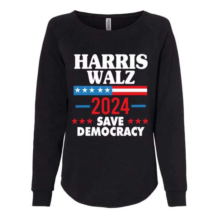 Harris Walz 2024 Save Democracy Womens California Wash Sweatshirt