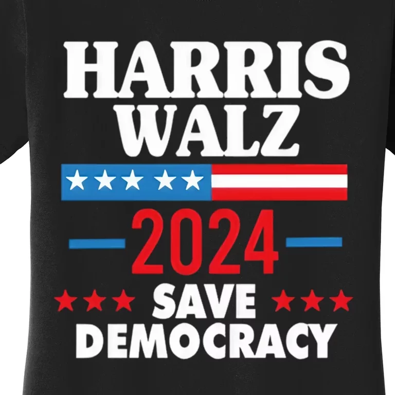 Harris Walz 2024 Save Democracy Women's T-Shirt