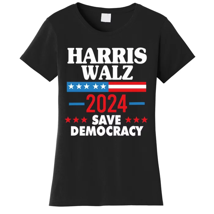 Harris Walz 2024 Save Democracy Women's T-Shirt